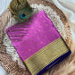 Pure Mysore Silk Motif and Checked Pattern Saree