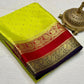 Pure Mysore Silk Motif and Checked Pattern Saree