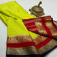 Pure Mysore Silk Motif and Checked Pattern Saree