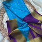 Pure Mysore Silk Motif and Checked Pattern Saree