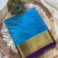 Pure Mysore Silk Motif and Checked Pattern Saree