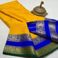 Pure Mysore Silk Motif and Checked Pattern Saree