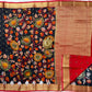 Pure floral shaded hand painted printed crepe mysore silk saree