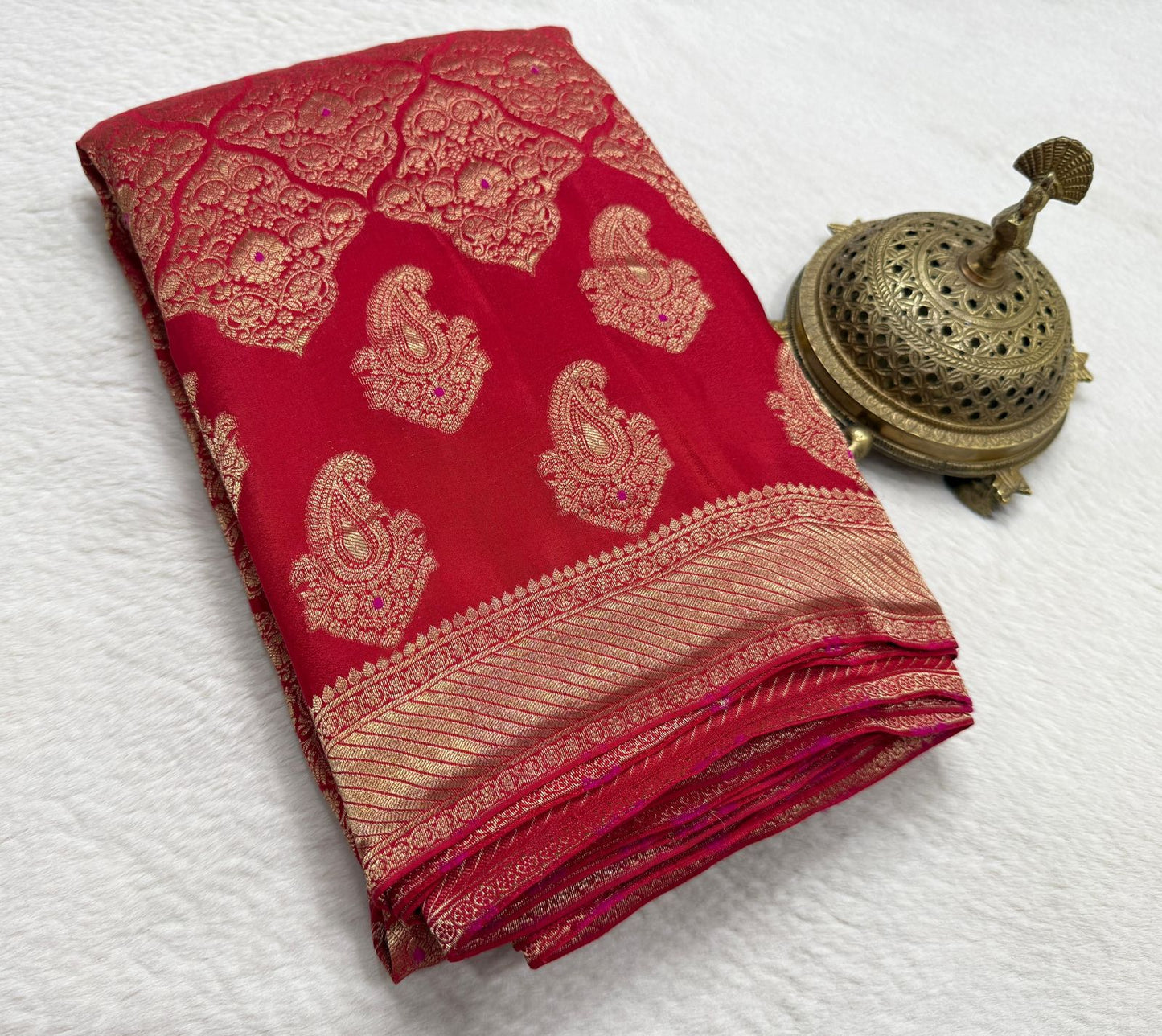 Pure brocade mysore silk 120 grm thickness saree