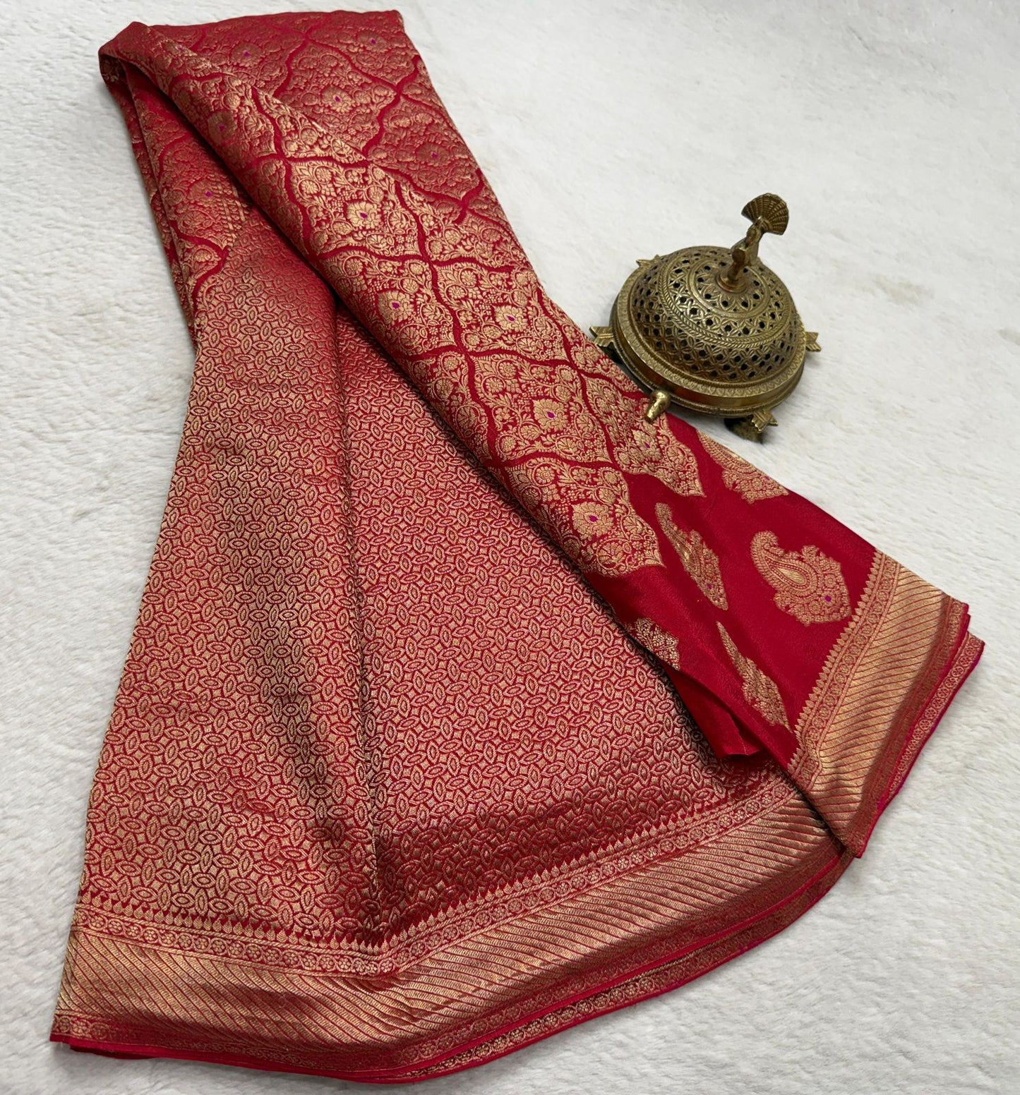 Pure brocade mysore silk 120 grm thickness saree