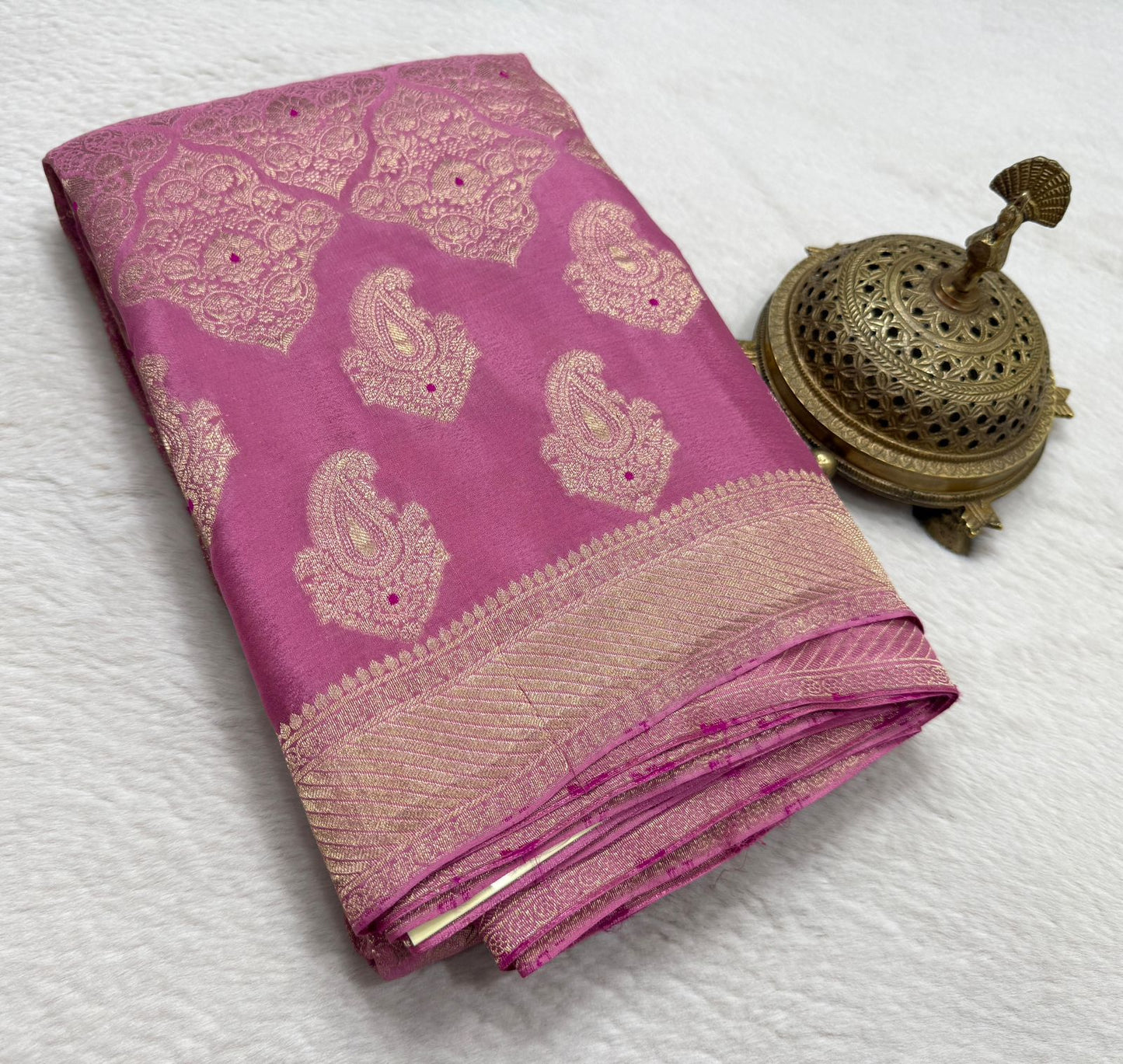 Pure brocade mysore silk 120 grm thickness saree