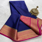 Pure mysore silk copper zari border 120 grm thickness saree