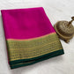 Pure mysore silk copper zari border 120 grm thickness saree