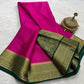 Pure mysore silk copper zari border 120 grm thickness saree