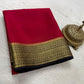 Pure mysore silk copper zari border 120 grm thickness saree