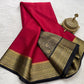 Pure mysore silk copper zari border 120 grm thickness saree