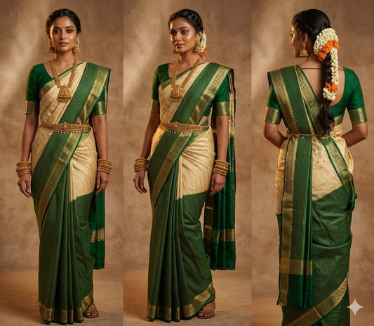 Pure Mysore Crepe Silk 3 Color Combinations Saree