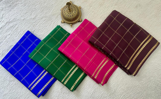 Pure Mysore Silk Saree With Pure Real Gold and Real Silver Zari Work