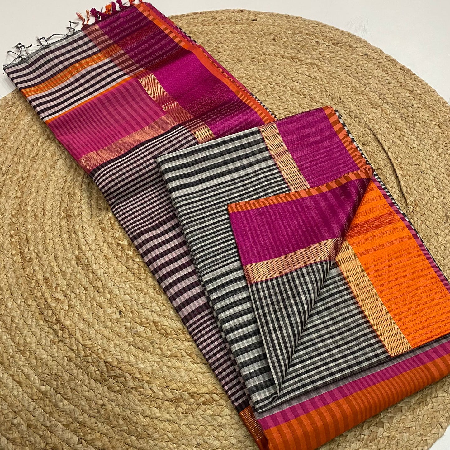 Maheshwari handloom silk cotton saree