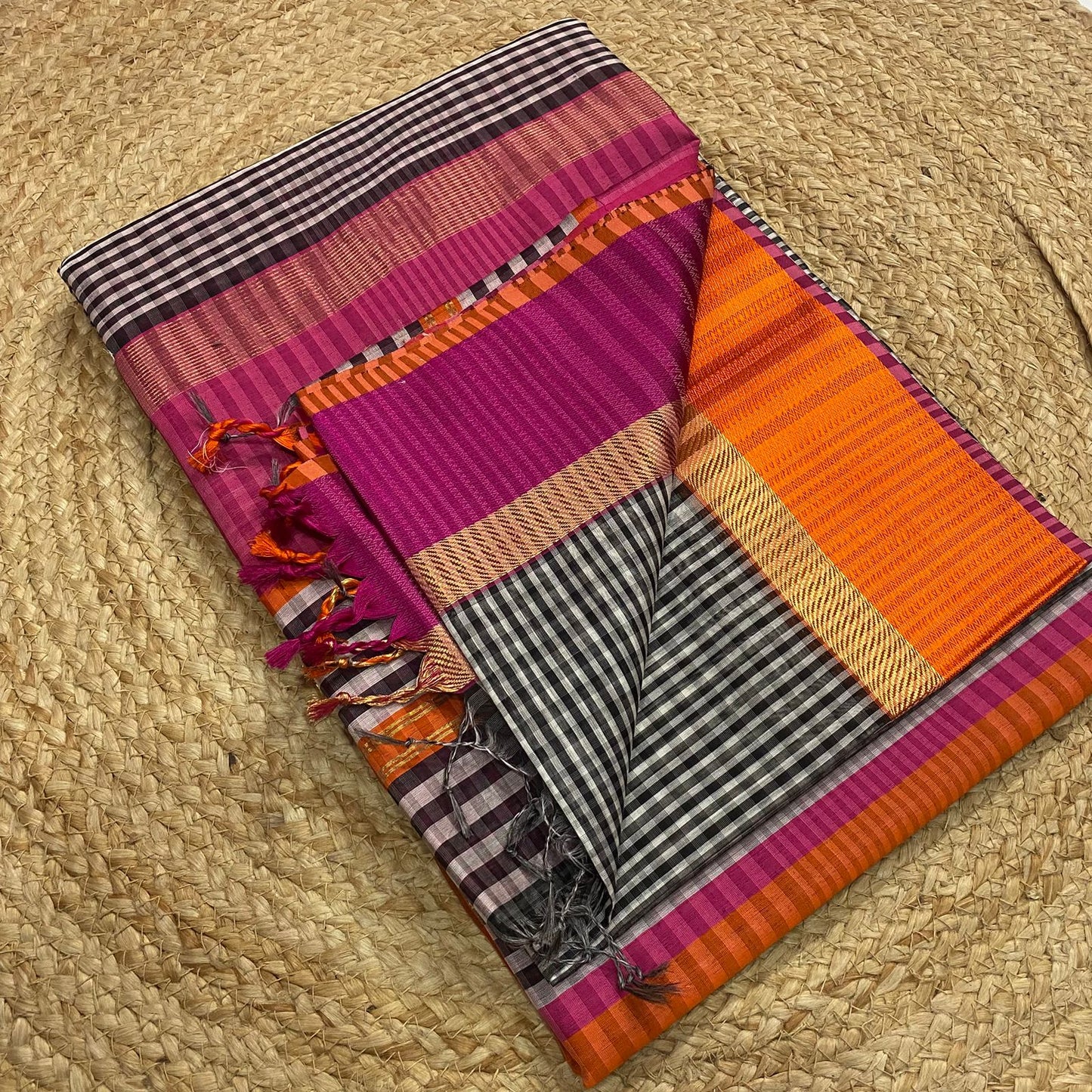 Maheshwari handloom silk cotton saree