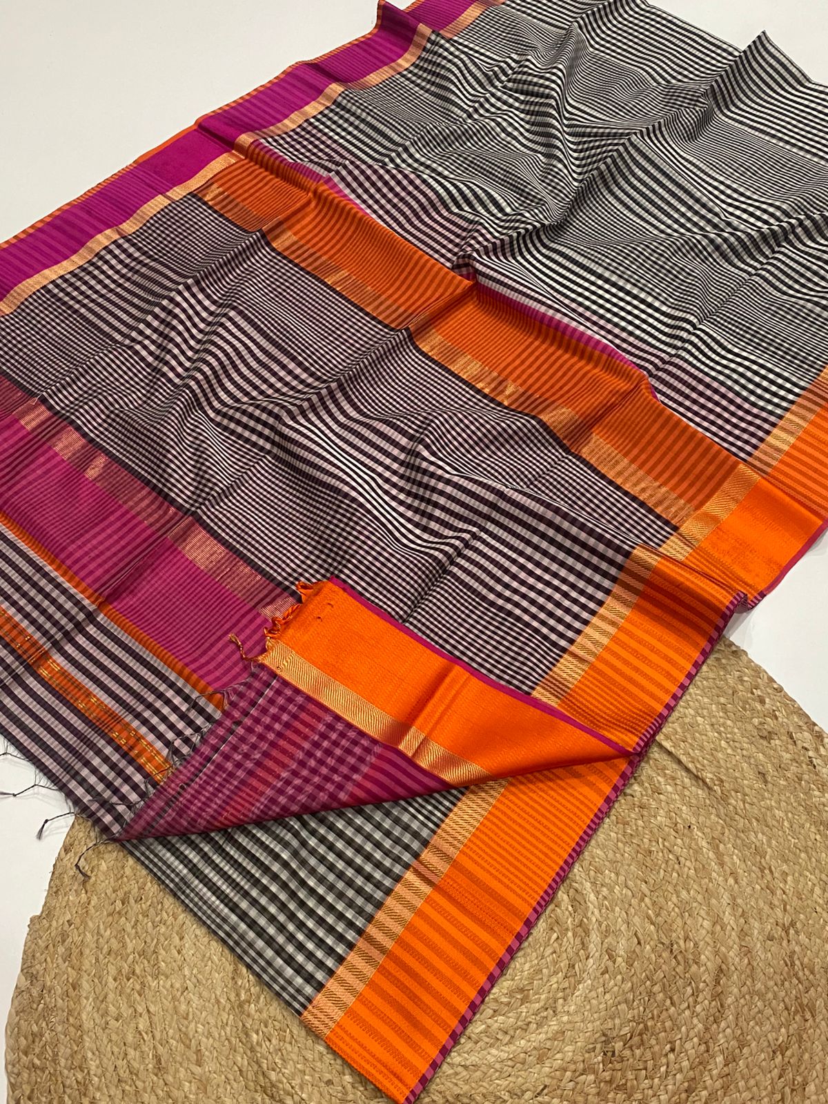 Maheshwari handloom silk cotton saree