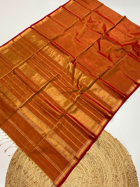 Maheshwari handloom zari chattai border saree