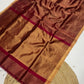 Tissue Maheshwari handwoven zari border silk by cotton saree
