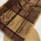 Tissue Maheshwari handwoven zari border silk by cotton saree
