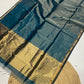 Tissue Maheshwari handwoven zari border silk by cotton saree
