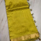 Mangalagiri pattu two side zari border middle zari check saree