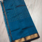 Mangalagiri pattu two side zari border middle zari check saree