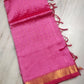 Mangalagiri pattu two side zari border middle zari check saree
