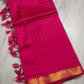 Mangalagiri pattu two side zari border middle zari check saree