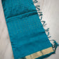 Mangalagiri pattu two side zari border middle zari check saree