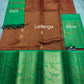 Mangalagiri Pure Handloom Orginal Kuppatam Pattu Silk Cotton Lehenga Material