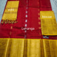 Mangalagiri Pure Handloom Orginal Kuppatam Pattu Silk Cotton Lehenga Material