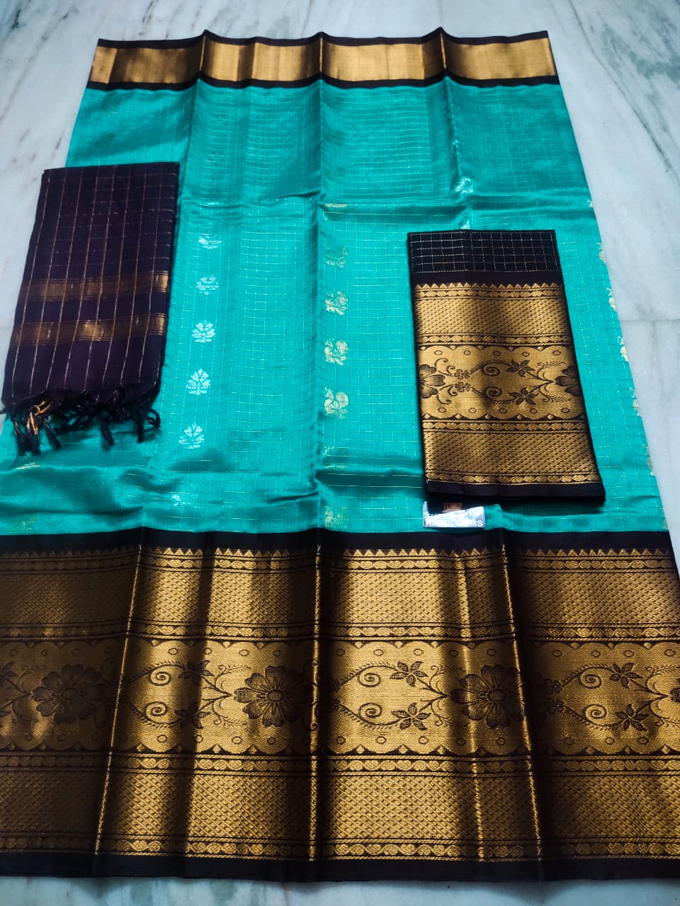 Mangalagiri Pure Handloom Orginal Kuppatam Pattu Silk Cotton Lehenga Material