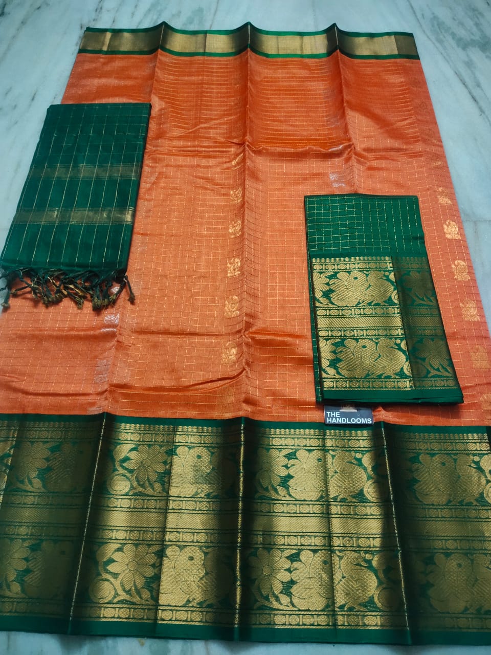Mangalagiri Pure Handloom Orginal Kuppatam Pattu Silk Cotton Lehenga Material