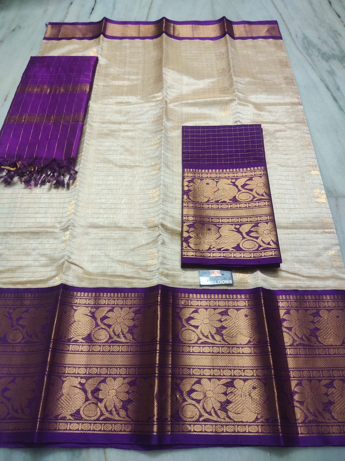 Mangalagiri Pure Handloom Orginal Kuppatam Pattu Silk Cotton Lehenga Material