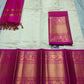 Mangalagiri Pure Handloom Orginal Kuppatam Pattu Silk Cotton Lehenga Material