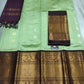 Mangalagiri Pure Handloom Orginal Kuppatam Pattu Silk Cotton Lehenga Material