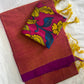 Mangalagiri cotton missing checked saree with double blouse