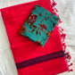 Mangalagiri cotton missing checked saree with double blouse