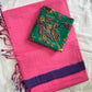 Mangalagiri cotton missing checked saree with double blouse