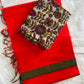 Mangalagiri cotton missing checked saree with double blouse