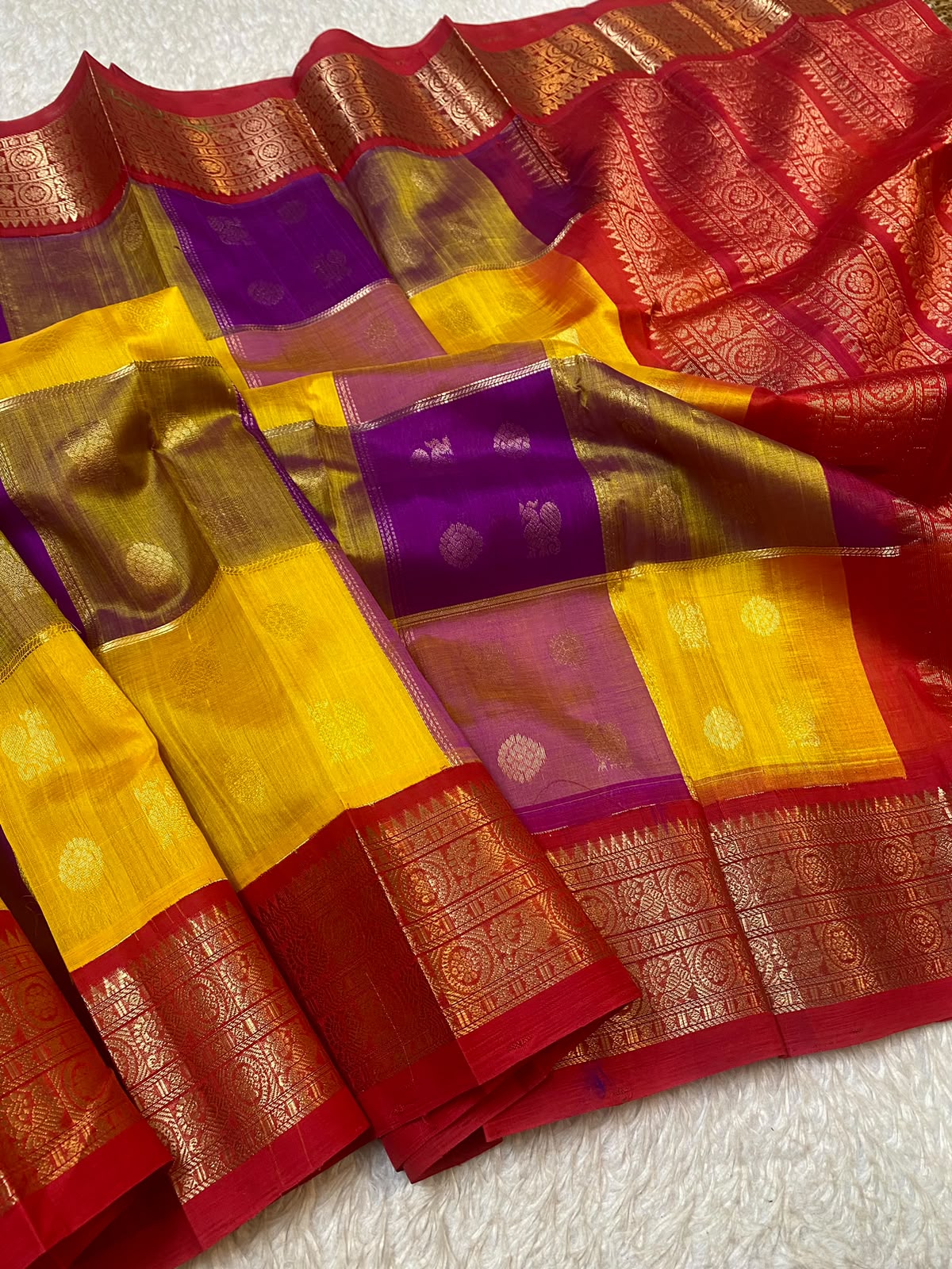 Pure kuppadam pattu checked saree