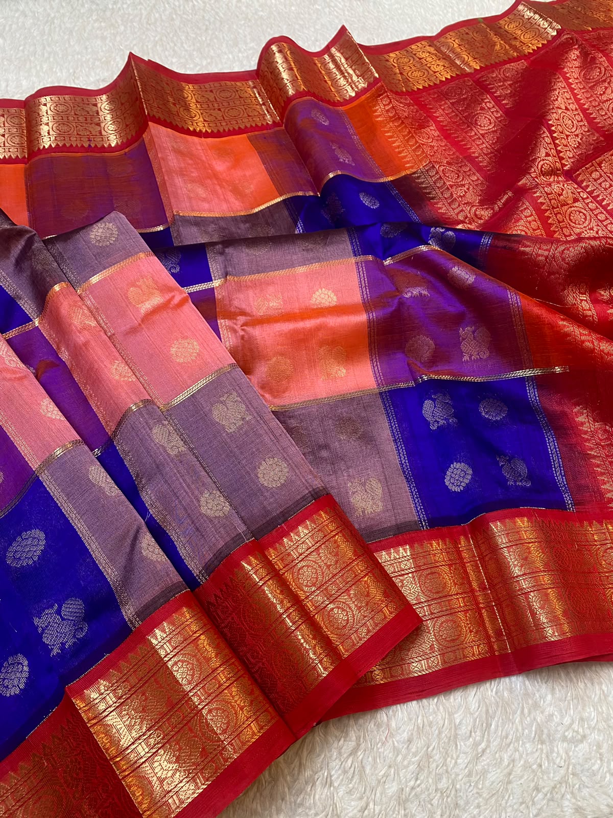 Pure kuppadam pattu checked saree