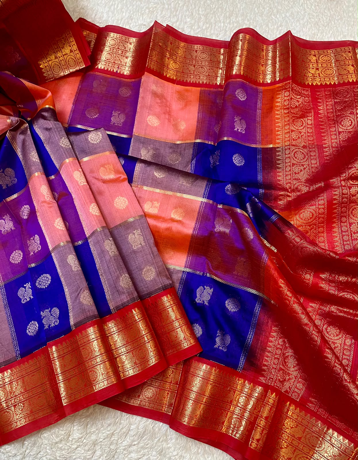 Pure kuppadam pattu checked saree