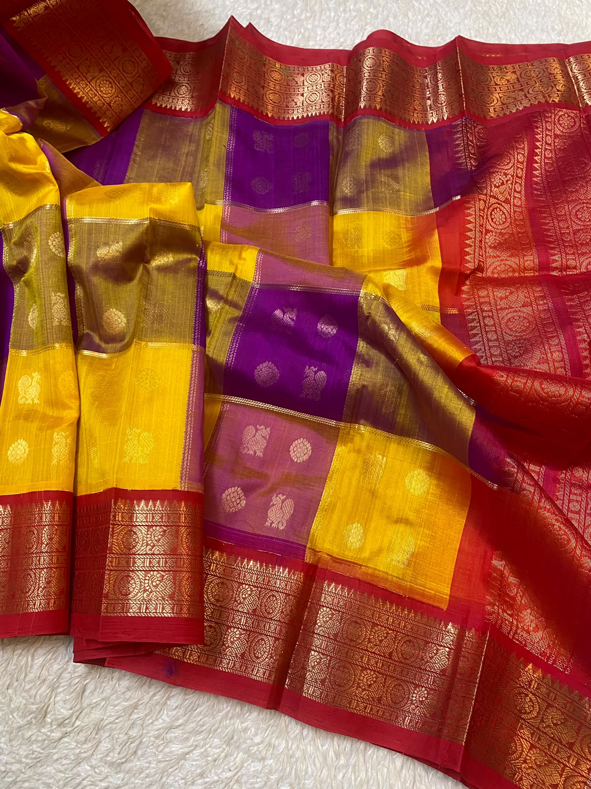 Pure kuppadam pattu checked saree