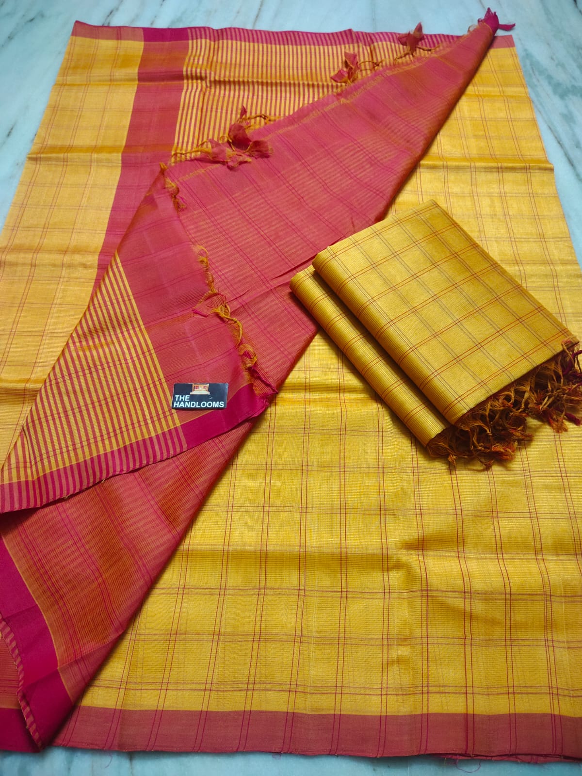 Mangalagiri Pure Handloom Pattu by Cotton Saree