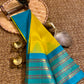 Mangalagiri pure kuppatam pattu silk cotton temple border saree