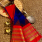 Mangalagiri pure kuppatam pattu silk cotton temple border saree