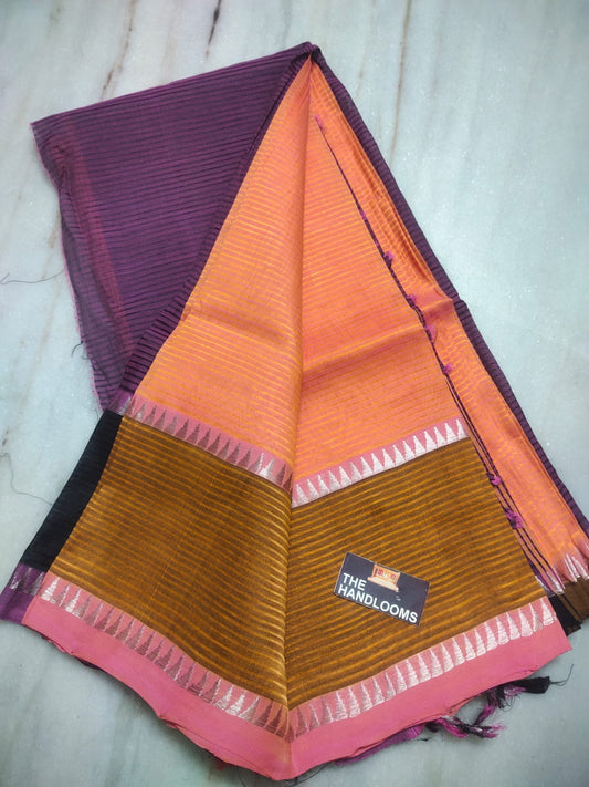 Mangalagiri pattu plain check saree