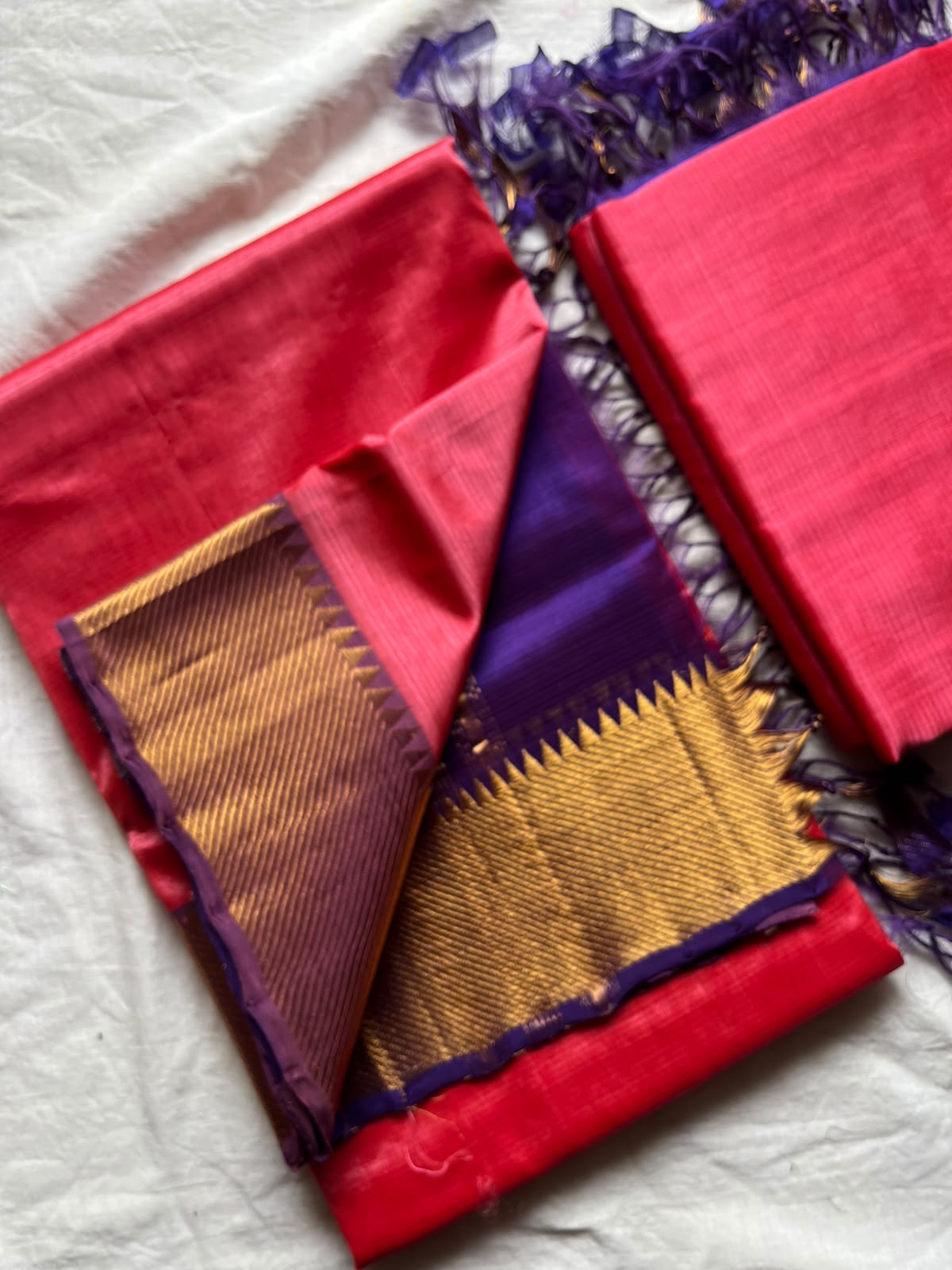Mangalagiri Handloom Pattu by Cotton Saree