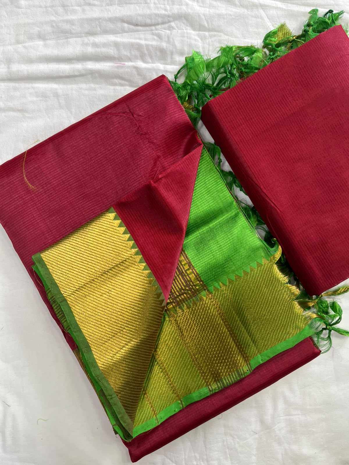 Mangalagiri Handloom Pattu by Cotton Saree